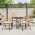Conjunto de Comedor de Jardín de 5 Piezas con Cojines Marrón Polirratán