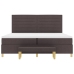 Cama Box Spring  con Colchón y Banco Marrón Oscuro 200x200 cm Tela