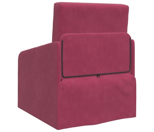 Sofá Cama de Piso  2-en-1 Burdeos 65x80x83 cm de Terciopelo