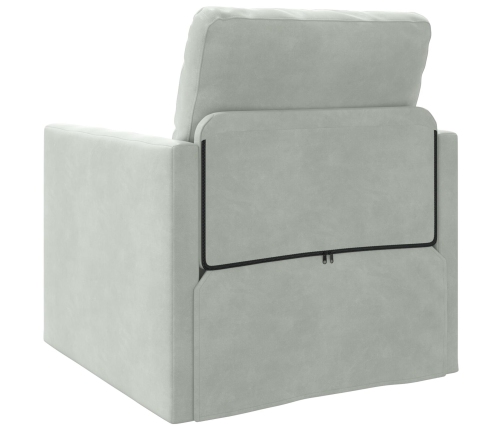 Sofá de suelo convertible  de terciopelo 74x77x81 cm Gris Claro