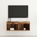 Mueble de pared para TV  con luces LED de madera envejecida 80x30x30 cm