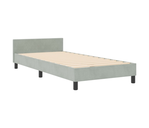 Estructura de Cama  Gris Claro 90x200 cm Terciopelo