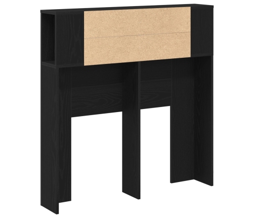 Cabecera de cama  Negro Roble 100x19x104.5 cm Hecha de Madera Elaborada