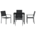 Conjunto de 3 Negro Ratán PE 54x62.5x89 cm Duradero