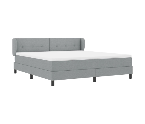 Cama con Muelles VidaXL con Colchón Gris Claro 180x200 cm Tela