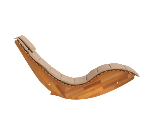 Tumbona Solar Juego de 2 Taupe Madera maciza de Acacia Estándar