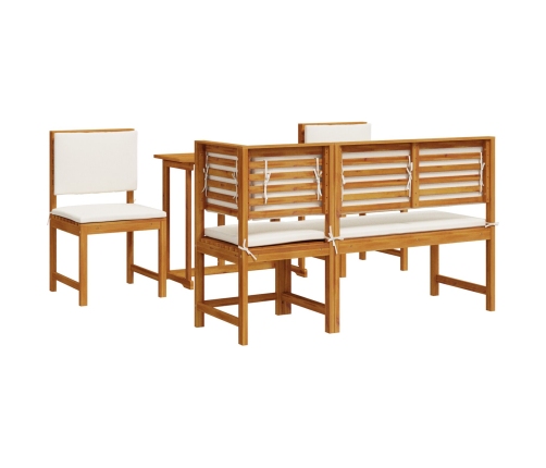 Conjunto de Comedor de Jardín de 5 Piezas de Madera Maciza de Acacia