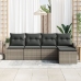Conjunto de Sofá de Jardín de 5 Piezas con Cojines Gris