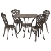 Conjunto de Comedor de Jardín de 5 Piezas  - Bronce Aluminio Fundido
