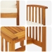 Conjunto de Jardín de 3 Piezas con Cojines de Madera Sólida de Acacia