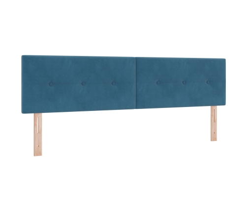 Cabecero de  con botones, tapizado en terciopelo azul oscuro, 180 cm