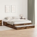 Estructura de Cama con Almacenamiento  Roble Ahumado Madera