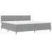 Cama con Box Spring  con Colchón Gris Claro 200x200 cm Tela