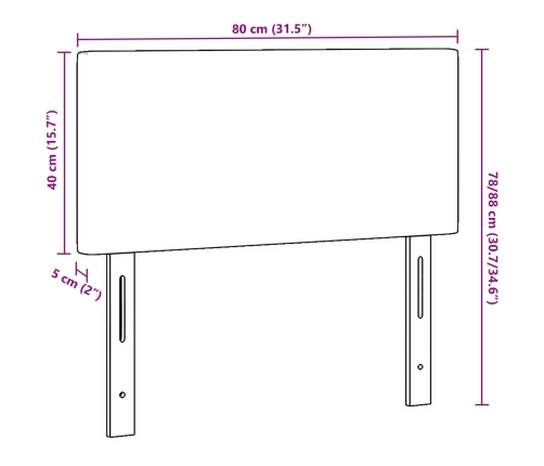 Cabecero  Diseño Sencillo Crema 80 cm Tela de Corduroy