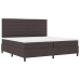 Cama con muelles  con colchón y luces LED Marrón oscuro 200x200 cm Tela