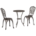 Set de Bistro de Jardín de 3 Piezas  en Aluminio Fundido Bronce