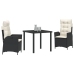 Set de 2 Negro PE ratán Mediano Reposabrazos ajustables