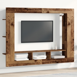 Cabinet de TV Montado en la Pared Madera Vieja 152x22x113 cm