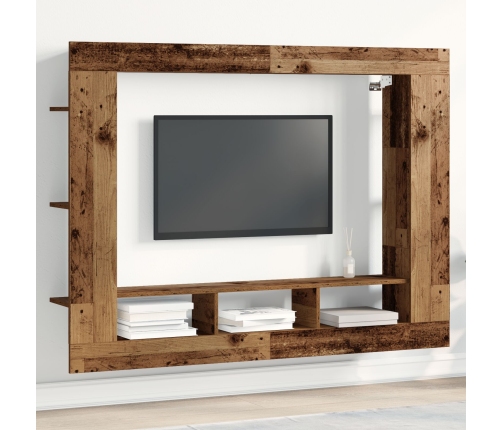 Cabinet de TV Montado en la Pared Madera Vieja 152x22x113 cm