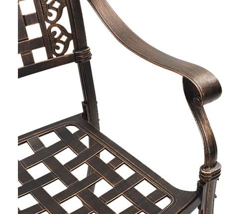 Conjunto de Bistro de Jardín de 3 Piezas  de Aluminio Fundido Bronce