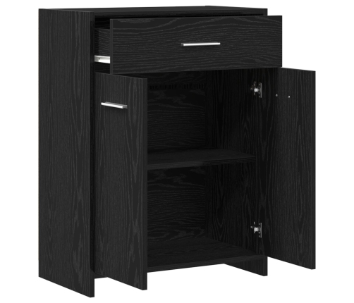 Armario de baño  Negro Roble 60x33x80 cm Madera