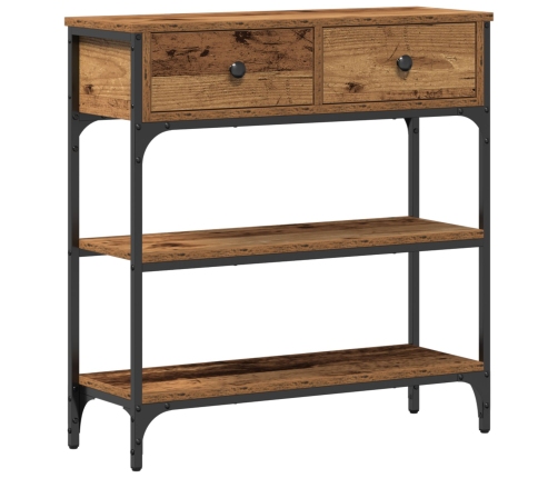 Mesa Consola  Madera Vieja 72,5x25x75 cm Madera de Ingeniería y Acero