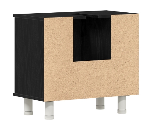 Cabinet de baño  Negro Roble 60x32x54 cm Madera Ingenierizada