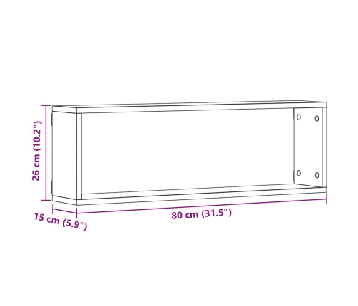Estanterías de pared  4 pcs Madera antigua 80x15x26 cm Madera trabajada