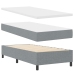 Cama con Box Spring  con Colchón y Banco Gris Claro 90x200 cm Tela