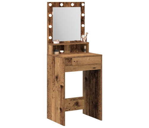Mesa de Tocador  con Luces LED - Madera Vieja, 50x41x135 cm
