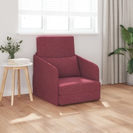 Sofá cama de suelo  2 en 1 Rojo Vino 65x80x83 cm Tela