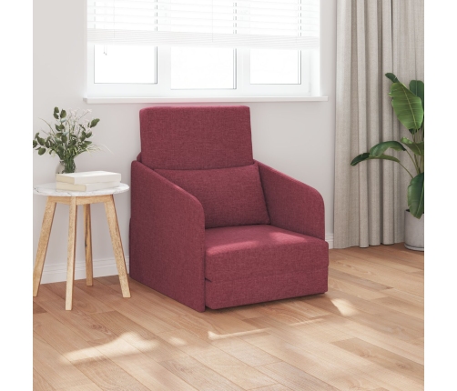 Sofá cama de suelo  2 en 1 Rojo Vino 65x80x83 cm Tela