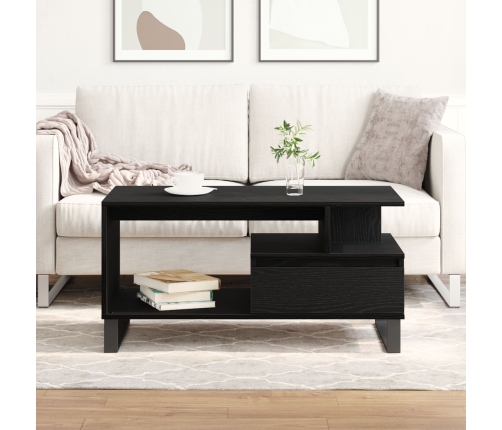 Mesa de Café  Negra de Roble 90x49x45 cm de Madera Elaborada