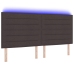 Cabecero LED Diseño Líneas Marrón Oscuro 100 cm Tela