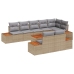 Conjunto de sofá de jardín de 9 piezas con cojines beige poliratán acacia