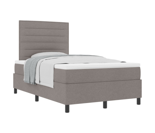 Cama Box Spring con Colchón Taupe 120x200 cm Tela