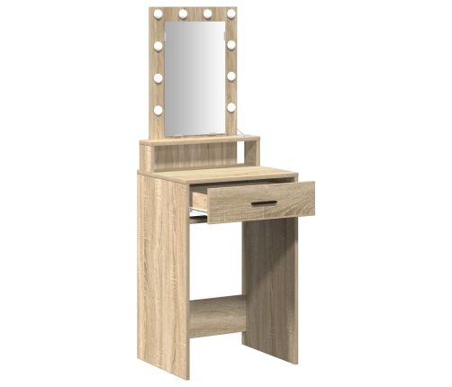 Tocador  con Luces LED - Roble Sonoma - 50x41x140 cm
