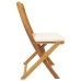 Sillas de Jardín Plegables  con Cojín Blanco 2pcs de Madera de Acacia Sólida