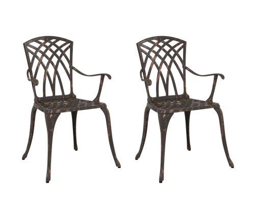 Sillas de jardín  de 2 pcs en bronce de aluminio fundido