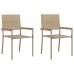 Sillas de jardín apilables  con cojines, 2 piezas, Beige, Ratán