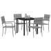 Juego de Comedor de Jardín de 5 Piezas Gris Poliratán