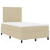Cama con Somier  con Colchón y Luz LED Verde Gris 120x200 cm Tela de Corduroy