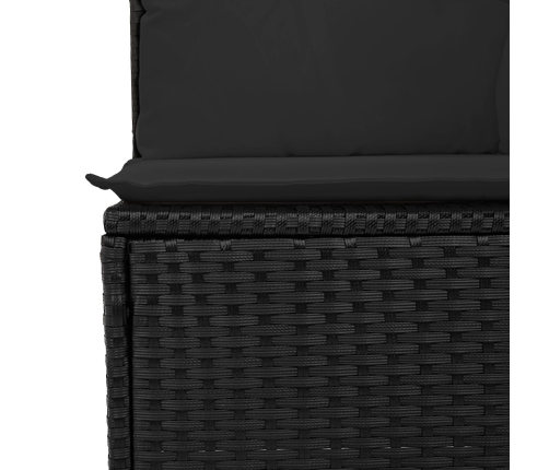Set de Sofás de Jardín  Conjunto de 5 Negro Ratán