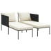 Tumbona  con cojines para 2 personas color antracita 115x153x69,5 cm de acero