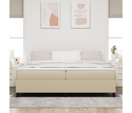 Cama Box Spring  Verde Claro Gris 200x200 cm Tela de Pana
