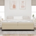 Cama Box Spring  Verde Claro Gris 200x200 cm Tela de Pana