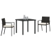Juego de Comedor de Jardín  3 Piezas Negro Poliratán