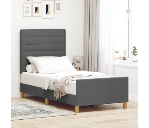 Estructura de Cama  Gris Oscuro 100x200 cm Tela