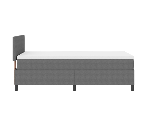 Cama con Base  con Colchón Gris Claro 90x200 cm Tela de Pana