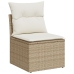 Conjunto de Sofás de Jardín  8 Piezas Beige, Blanco